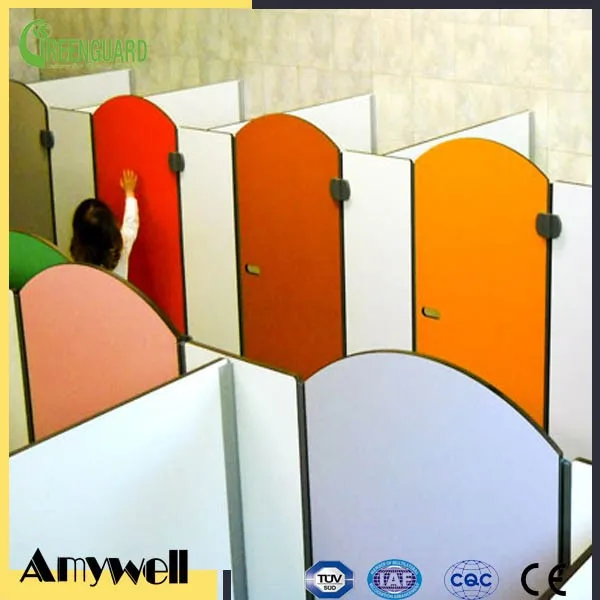 Amywell quite healthy waterproof phenolic compact hpl toilet partition for kids