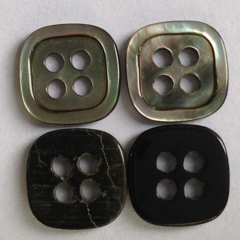 black mother of pearl shell square shirt button