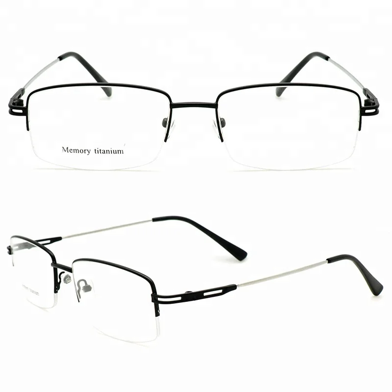 SHANGHAI JHEYEWEAR Half-Rimmed  Retro Flexible Memory Metal Marcos Opticos Optical Frame