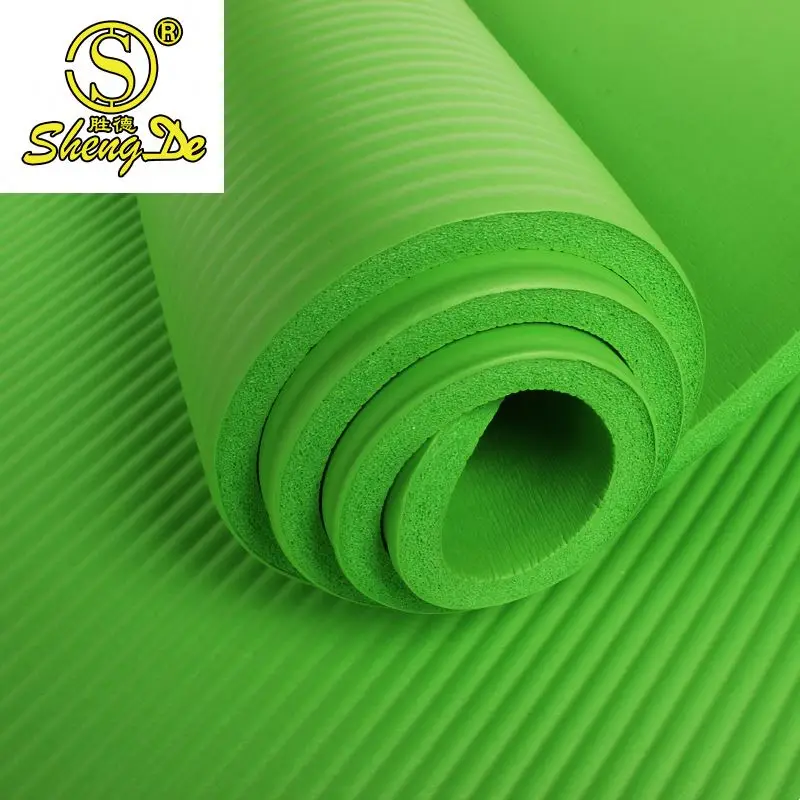 Wholesale Extra Thick Fitness 15mm 10mm Green NBR Yoga Mat