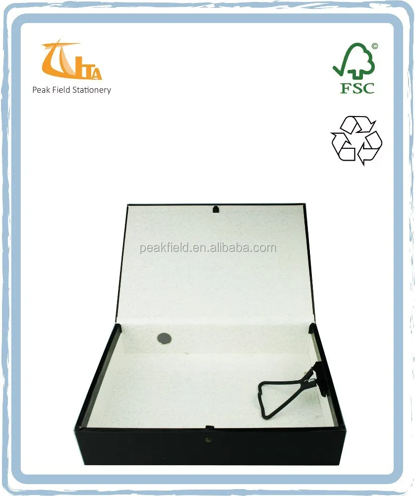Black Color File Folders with Cardboard Magazine File Boxes