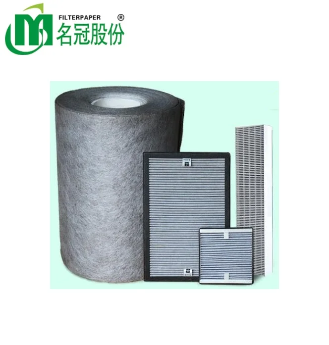 0.3 micron HEPA activated carbon laminated air filter media for car cabin air purification
