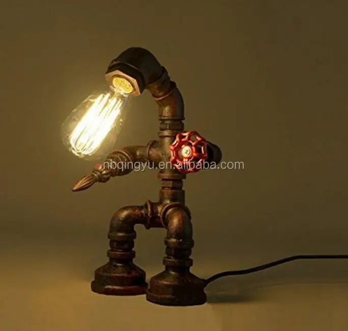 
Nova Retro style creative robot lamp antique water pipe table lamp 