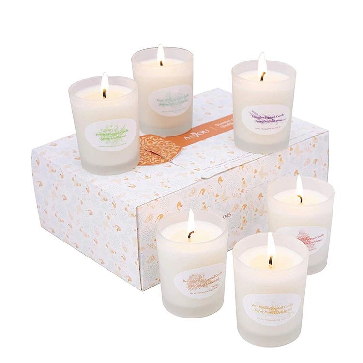 Environmentally friendly smokeless soybean oil scented candles purified air scented candle light