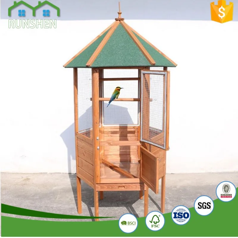 Wholesale Large Bird Cage Outdoor Wooden Bird House Cages Aviaries For Parrot Birds Cages