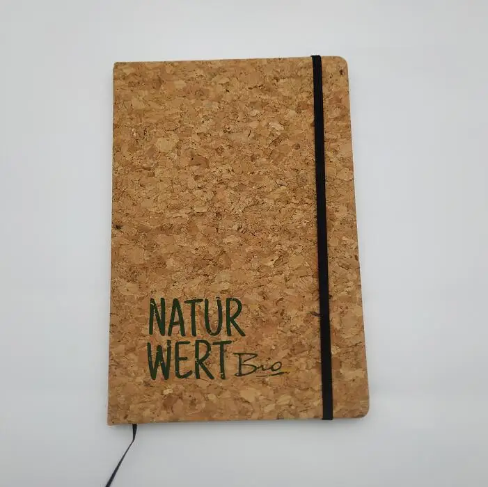 
New Arrival Recyclable Cork Cover Notebook OEM Promotional Cork Notebook With Elastic Band 