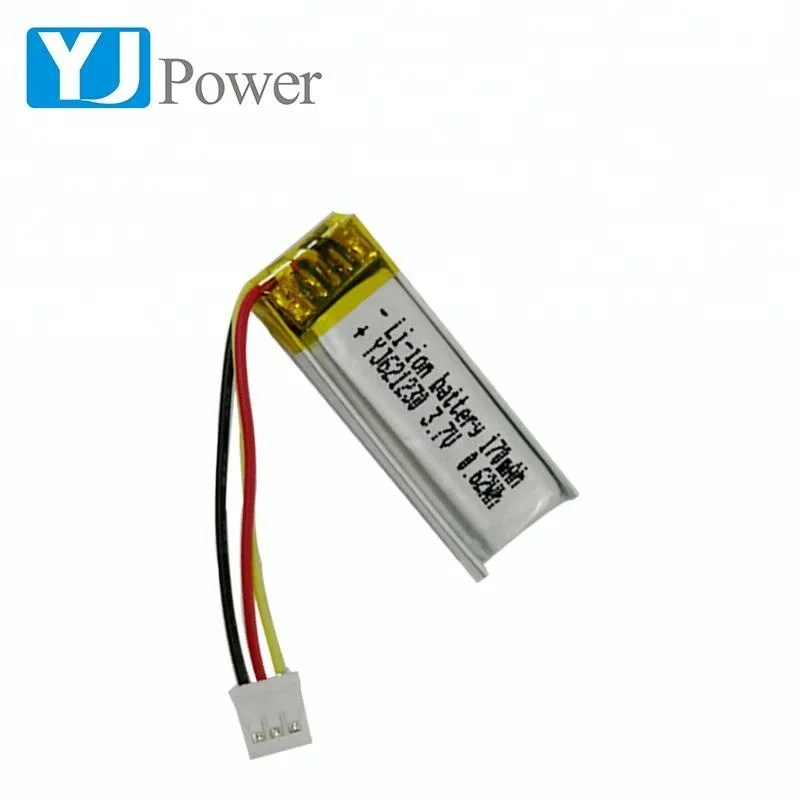 Hot sele lithium polymer battery  3.7V  621230 170mAh rechargeable polymer battery  for smart devices
