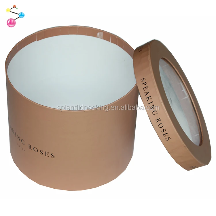 Wholesale Customized Logo Luxury Hat Candle Preserved Rose Big Round Cylinder Cardboard Paper Flower Box Packaging With Lid