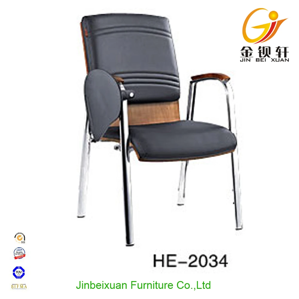 Office meeting room bent wood chair designs with chromed arm HE-220