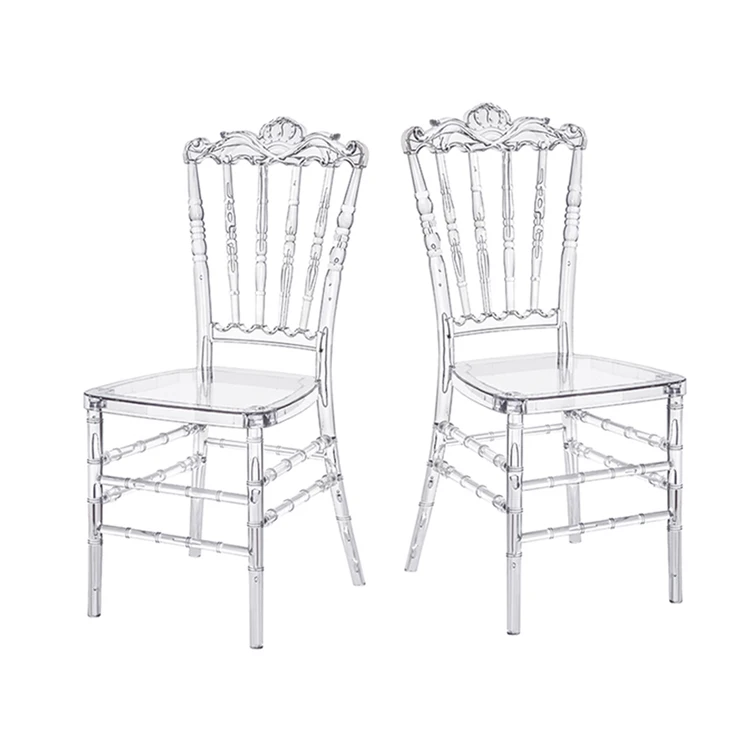 High Quality Crystal Acrylic Resin Wedding Crown Napoleon Chair For Sale