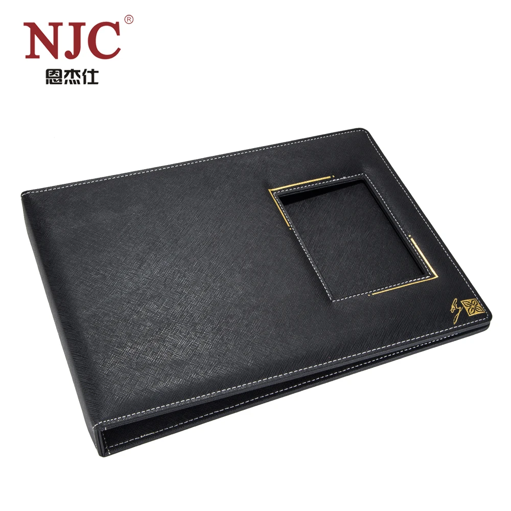Free sample China manufacturer customized black real leather office desk mat