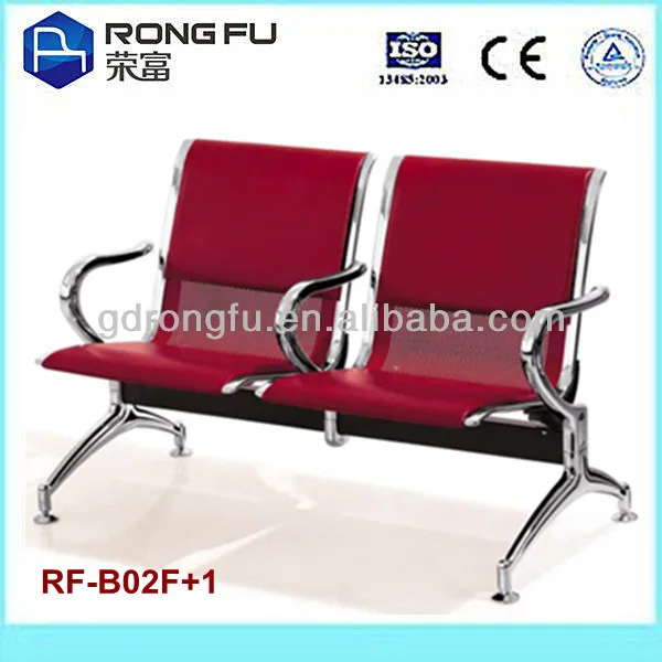 hospital airport public powder coated steel waiting chair