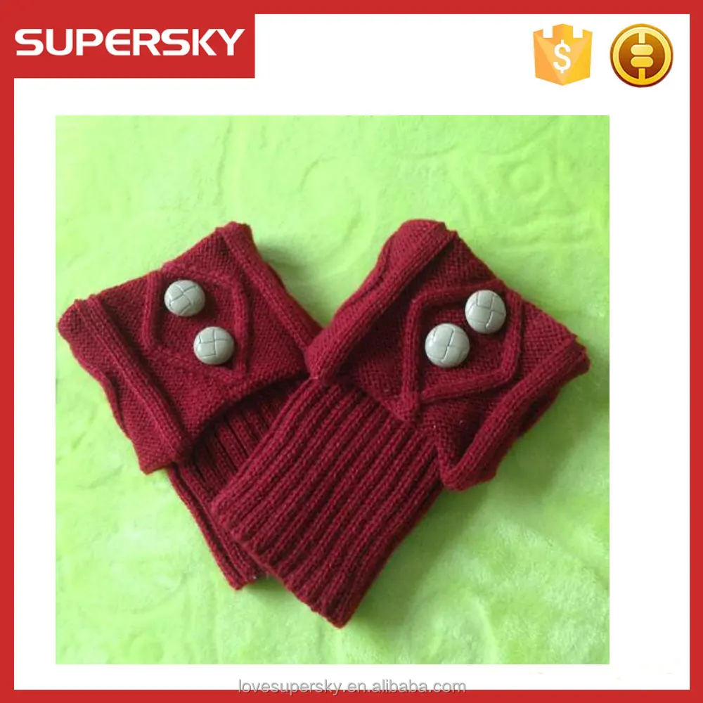 Wholesale Knit Leg Warmer Boot Cuffs Button Boot Socks With Reversible Boot Toppers Crochet Knit Leg Warmer