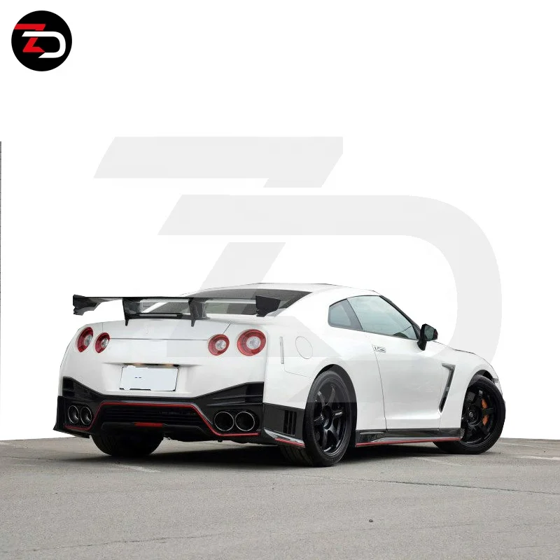 Best price FPR+CF Front bumper Rear Bumper Side skirts Machine cover Nismo Style Body Kit for GTR R35