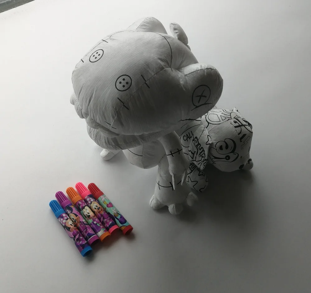 kids diy  cartoon big size washable reusable dupont cloth  painting colouring  toys  with markers