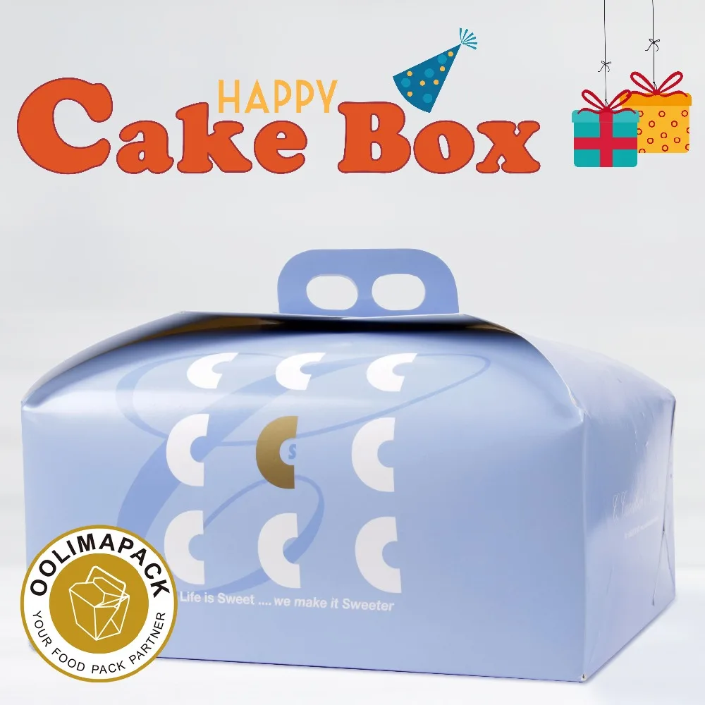 creative design folding paper box,recycled paper cardboard food packaging box disposable, birthday cake boxes plain