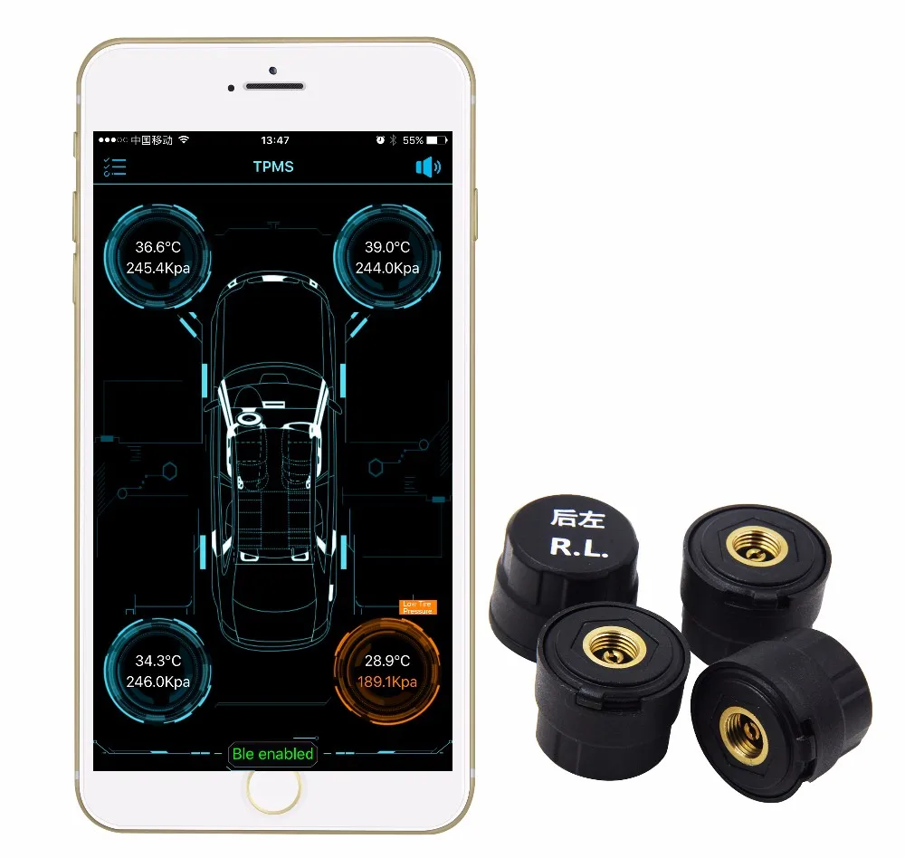 External 100 1800kPa bluetooth BLE5.0 TPMS 24 Hours detection ensure driving safety Truck TPMSII tyre pressure monitoring