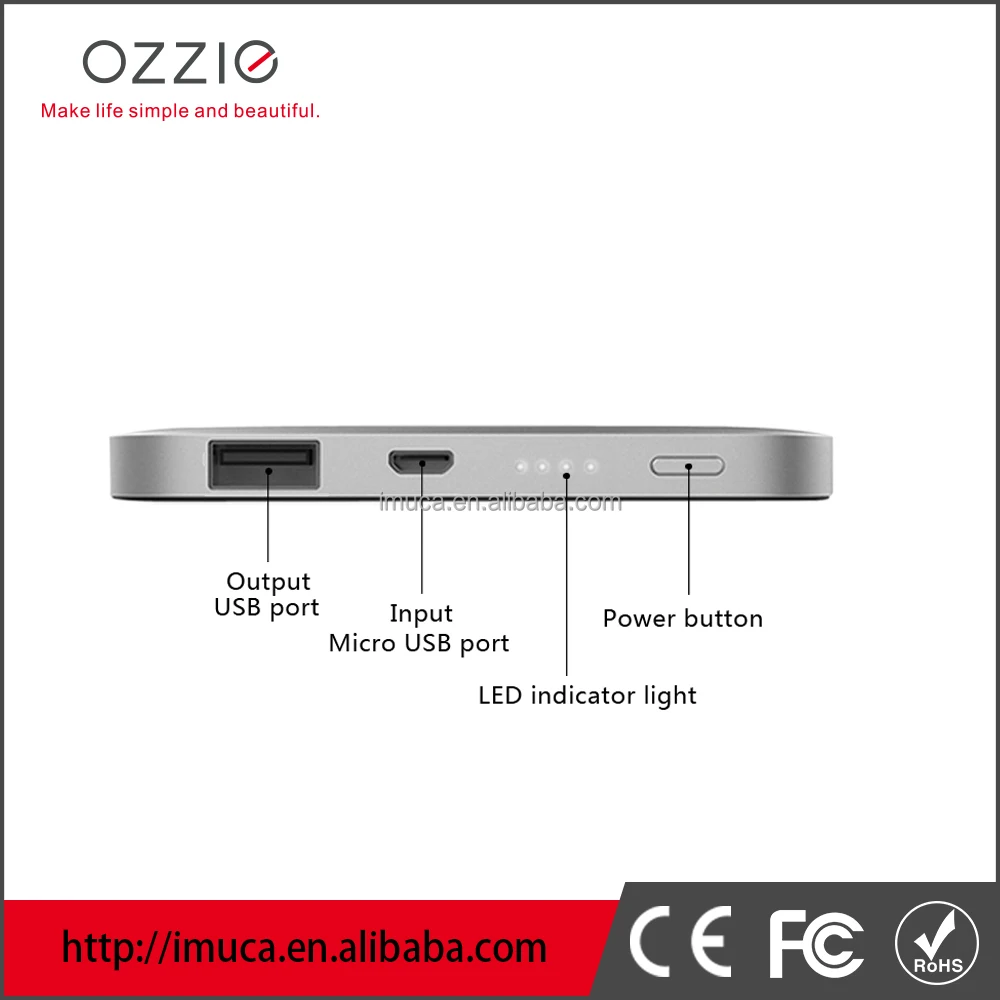 Наиболее популярные rohs смартфон ультра тонкий золотой портативный mobile power bank 5000 мАч