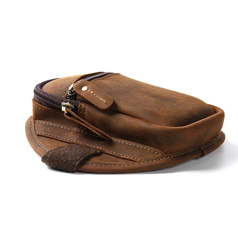 Crazy horse cow leather sport mobile phone wallet arm bag