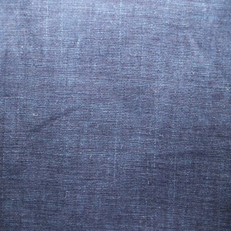 
blue washed Indigo fabric with 100% Natural fiber yarn dyed linen cotton jean fabric 