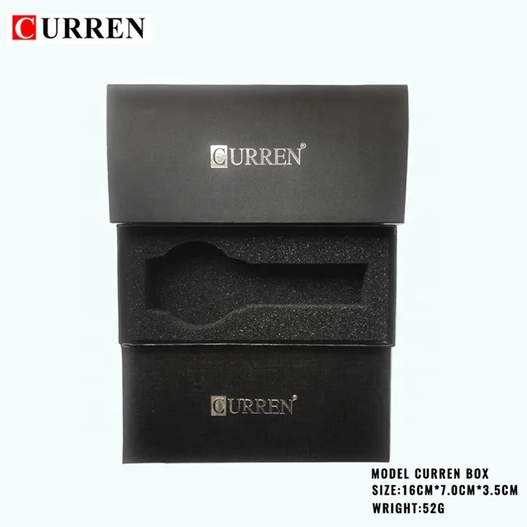 Luxury Curren Brand Black Packaging Paper Gift Custom Logo Watch Box for Wholesale
