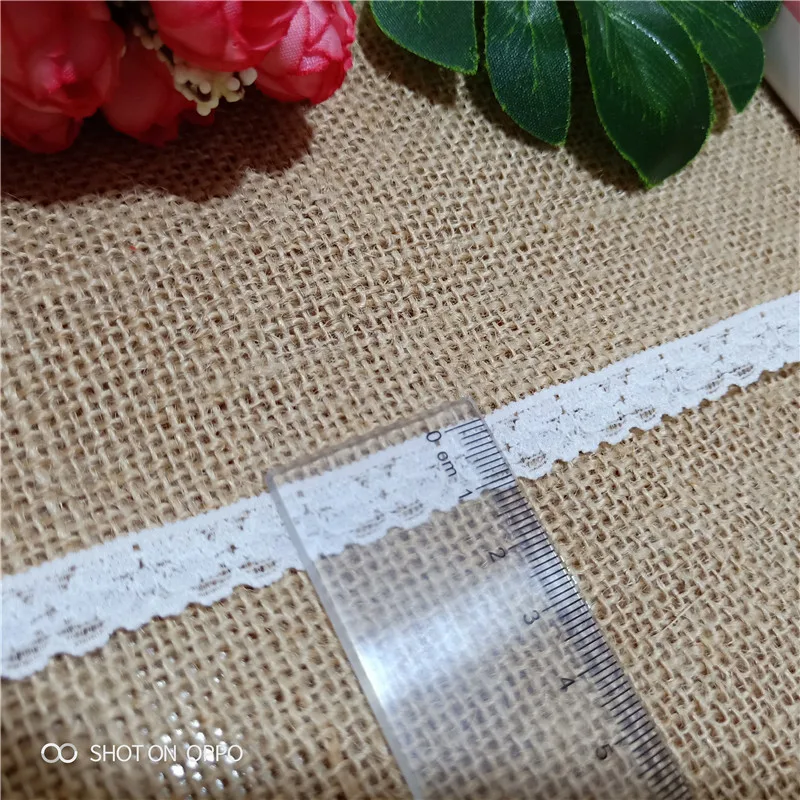 
*1.2-2cm S2457 elastic lace ribbon DIY lace trim fabric embroidery white lace accessoriesused for crafts sewing fabric clothing 