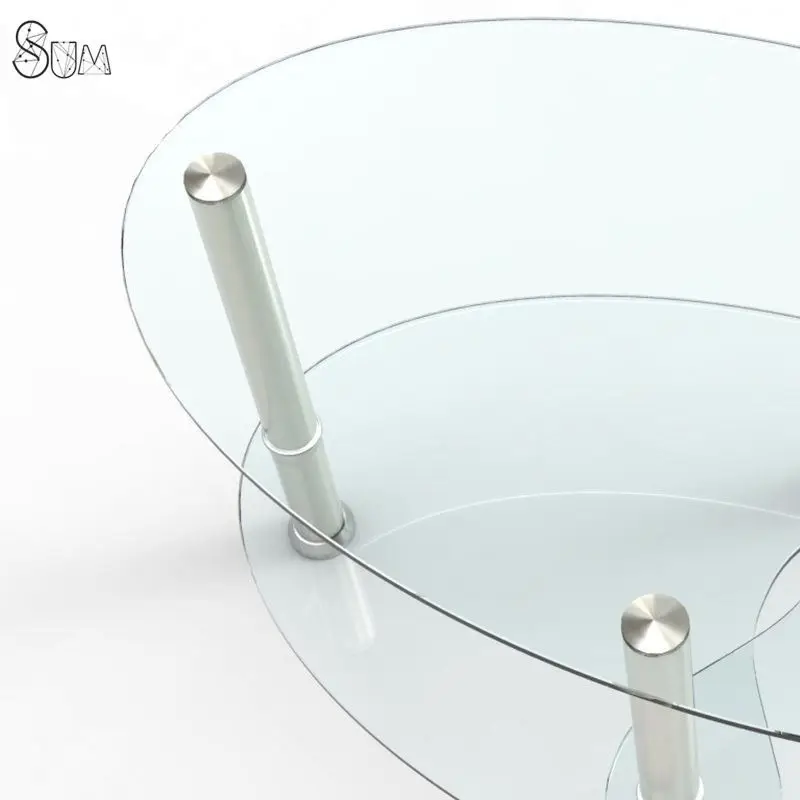GLASS NEST OF 3 COFFEE TABLE SIDE