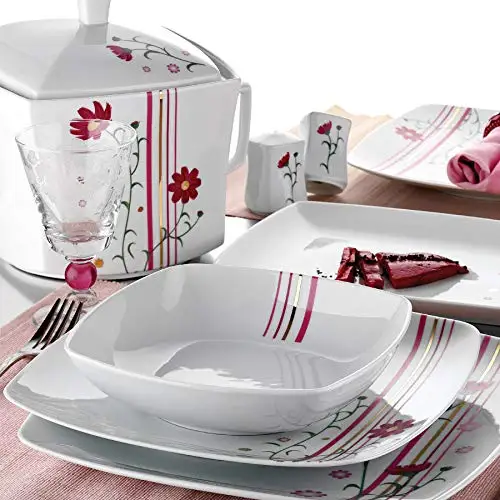 Европейский стиль! 47 шт. фарфоровая квадратная посуда/Турецкая посуда, фарфоровый набор с полным дизайном