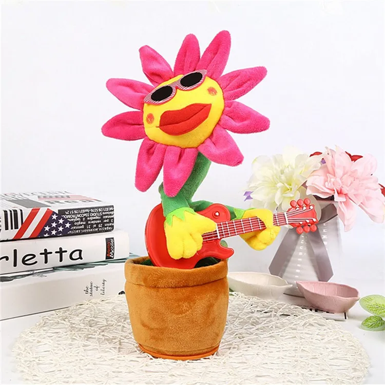 
electric sunflower singing dancing saxophone plush musical toys for children 