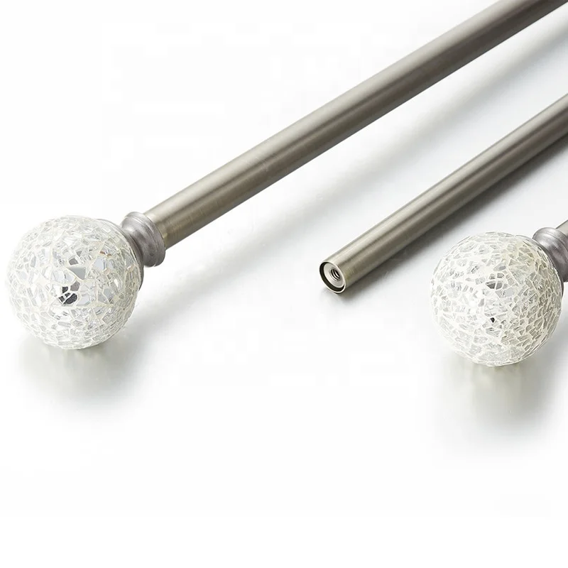 Glass decorative curtain rods fancy window poles