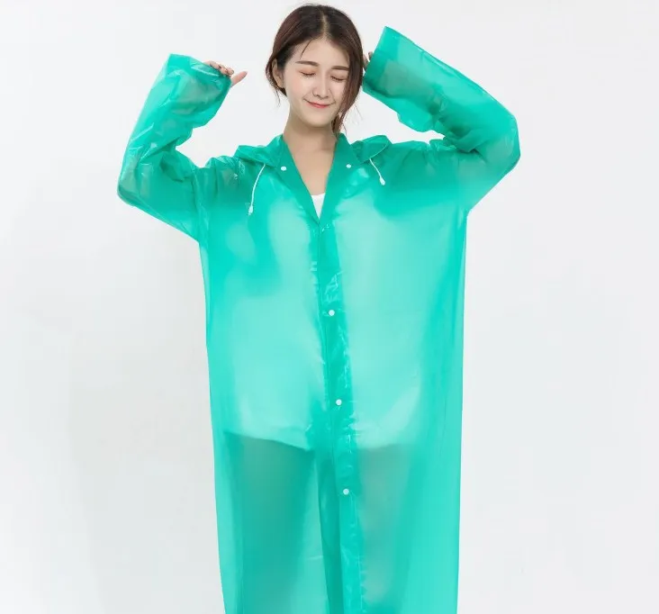 Adult non disposable EVA environmental fashion raincoat, outdoor raincoat, Yiwu raincoat wholesale