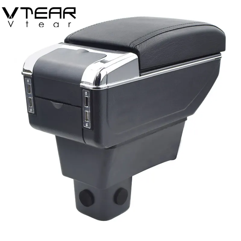 Vtear Swift Armrest USB Charging Heighten Double Layer Storage Box Central Store Content Arm Rest Accessories 08-17 for Suzuki