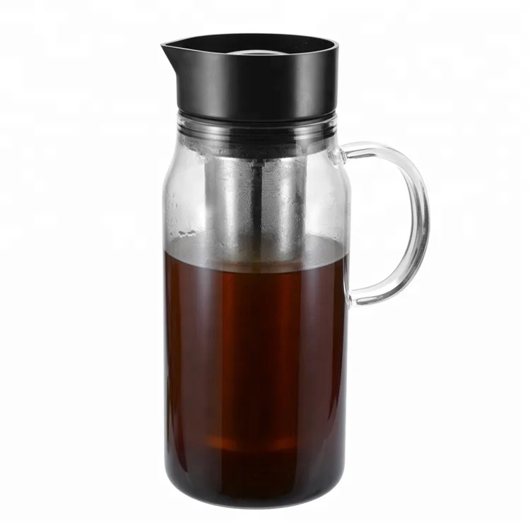 Portable  Large Capacity 1500ml Glass Cold Brew Coffee Pot Filter Dripper Maker