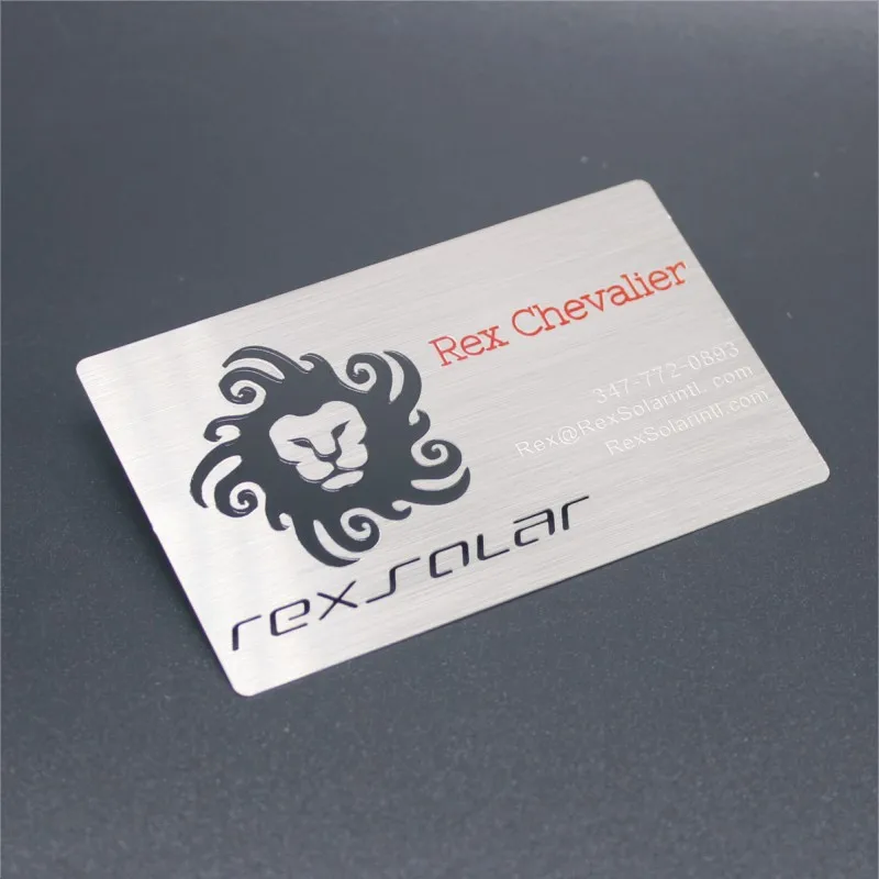 
metal craft China manufacture brushed silver plated metal business card 