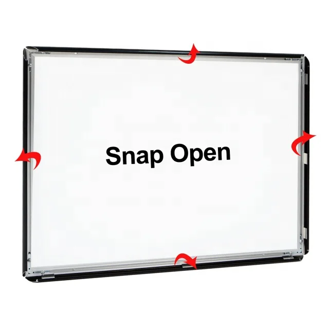 Black color mitred corner wall mounted snap poster frame 27x40 inches