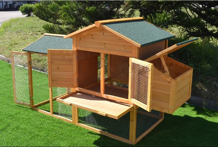 
Hot outdoor leisure real wood rabbit cage wooden chicken coop 