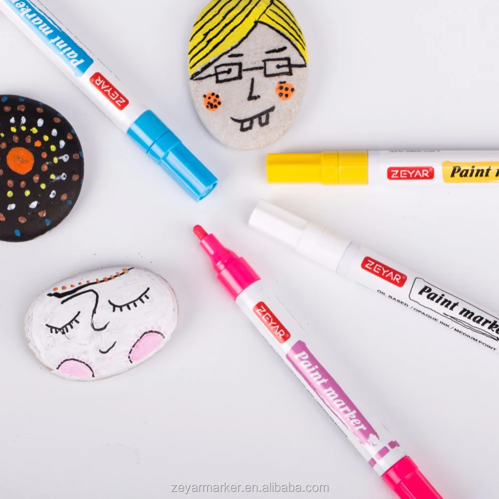 ZEYAR 21 color Set of medium point Tip oil based paint marker pen valve-action multichem ink teibow tip