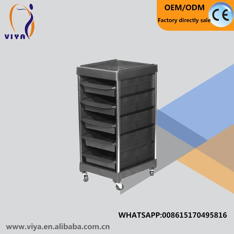 
RC10022 Black Hair Salon Trolley Cart with 5 Layers 