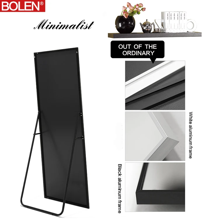 Anti-explosion Aluminum-framed Dressing Room Mirror for Standing 5mm Silver Mirror Glass Aluminum Alloy Framed