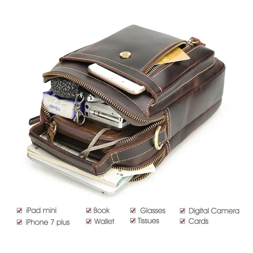 Tiding Retro Leather Men Customized Fashion New Shoulder Messenger Crossbody Bag