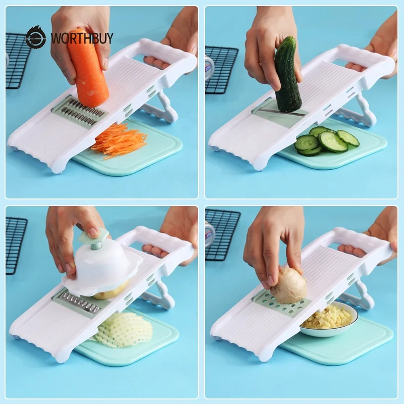 WORTHBUY кухонные аксессуары, картофелечистка, резак, пластиковая овощерезка, терка для овощей с лопастями