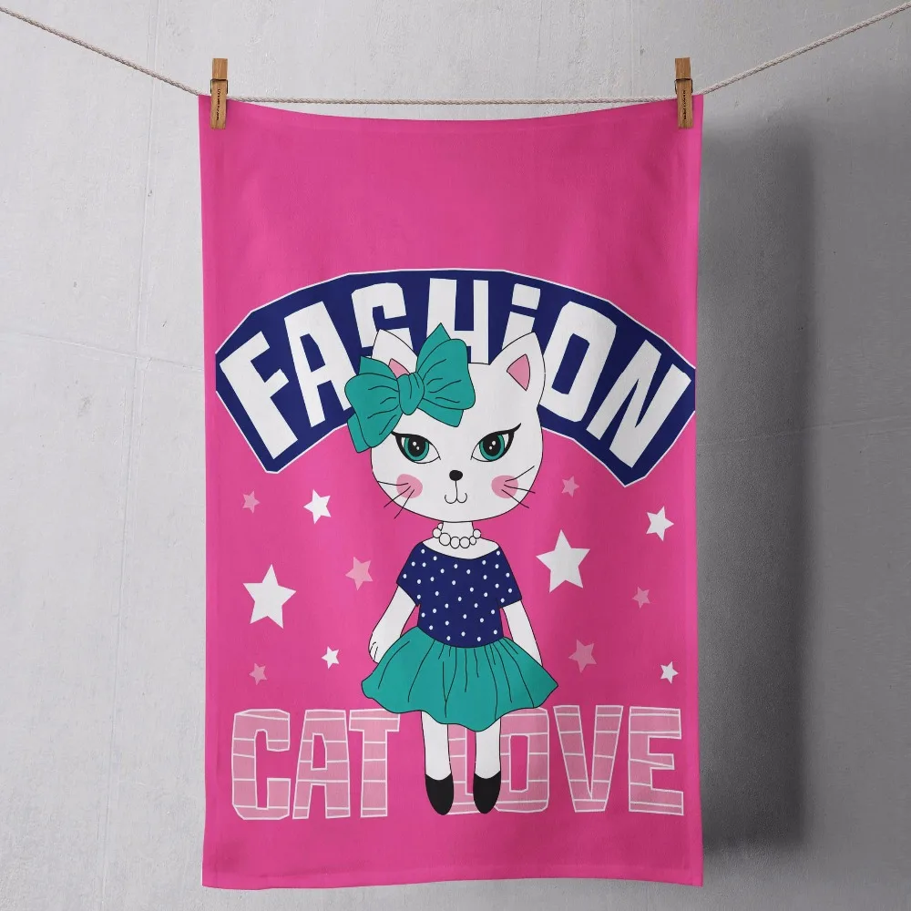 Китай питания кошка печатных пляжное полотенце 2018 тенденции моды персонализированные детские пляжные полотенца