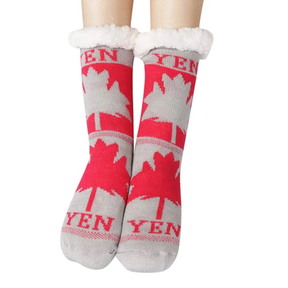 Женские зимние Рождественские теплые удобные шерпа уютные красочные пушистые тапочки Пушистые Носки