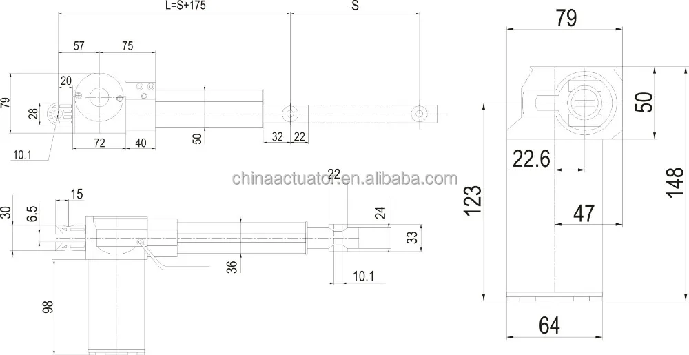 12v24v 6000n JS35D Linear Actuator for ice cream machine medical bed