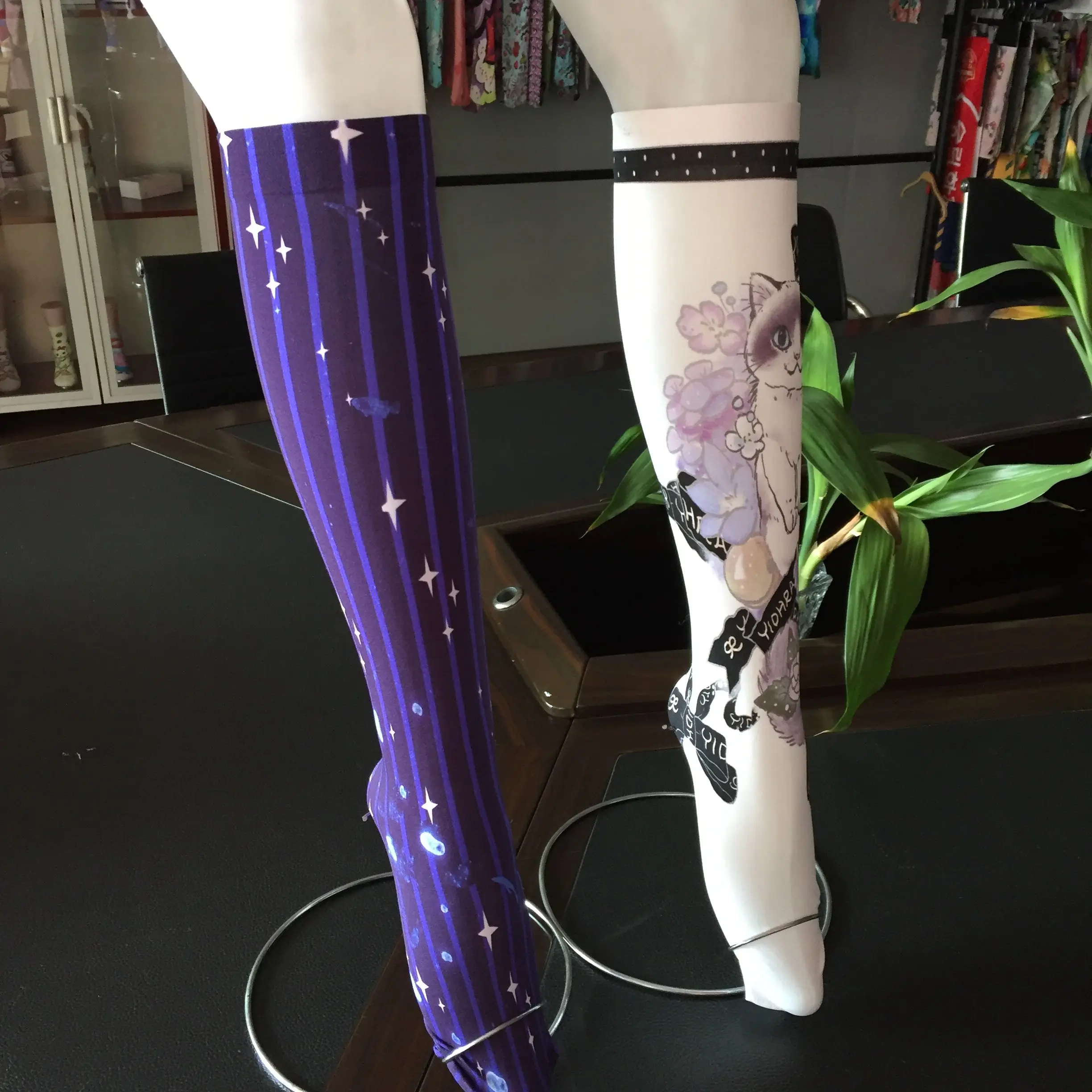 Модные нейлоновые Гольфы с 3d-цифровым принтом для девочек