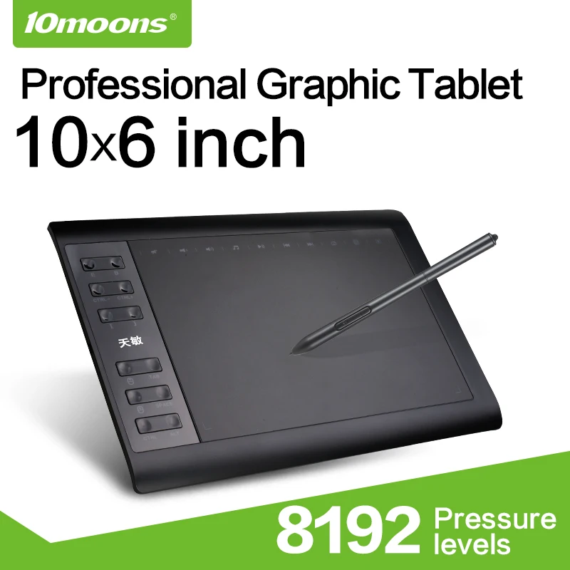 
12 Hot Keys 8192 Levels with Battery-free portable digital USB DRAWING TABLET 