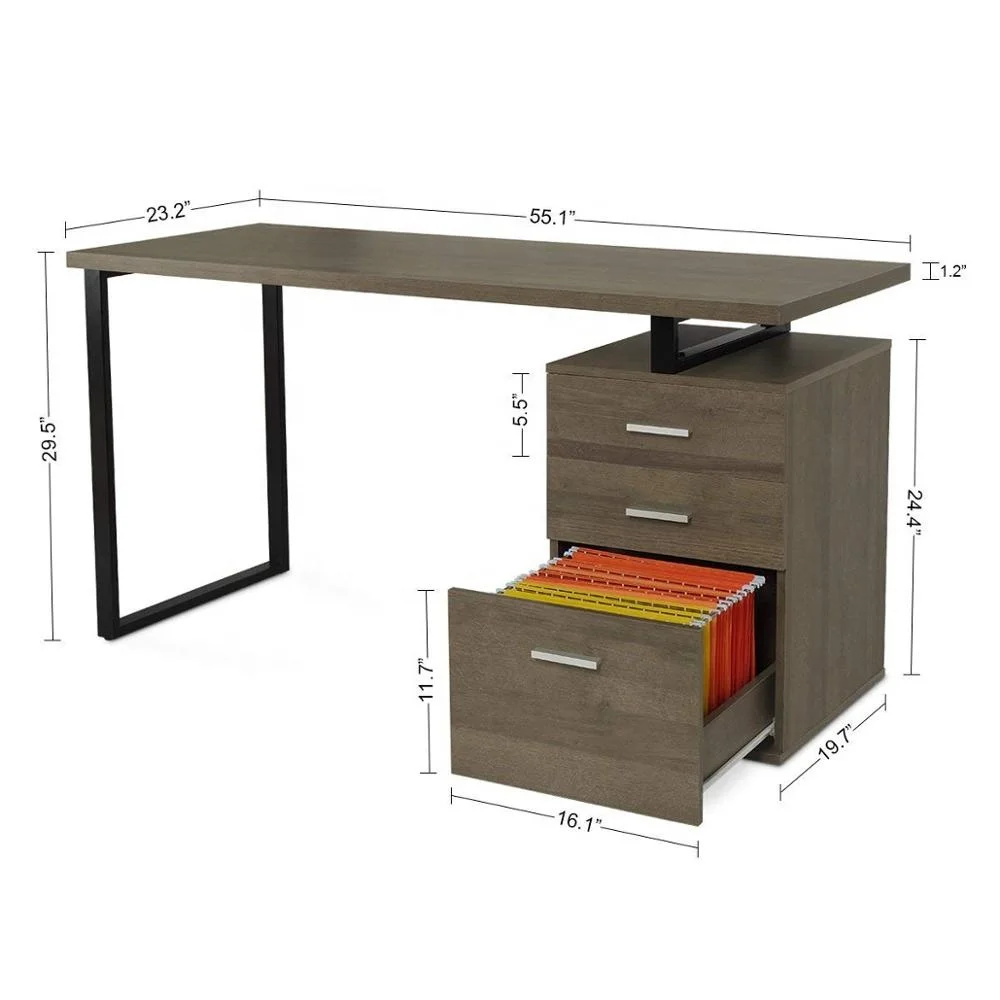 Modern Cheap Price Factory Computer Desk  Home and Office PC Tables With File Cabinet Wooden Furniture Corner Desk