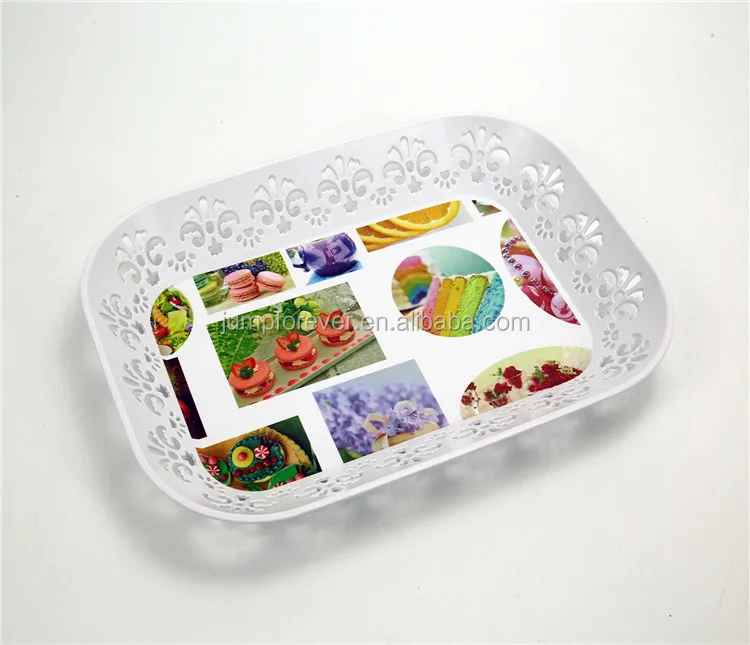 New Customized PP hollow out fruit tray decorative plastic tray