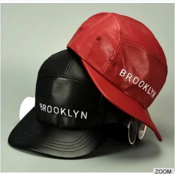 
 Модные американские шапки BROOKLYN style, красные, черные, синие, розовые, без рисунка, из искусственной кожи, хип-хоп, бейсболка, рыбалка, спортивные Снэпбэк кепки  