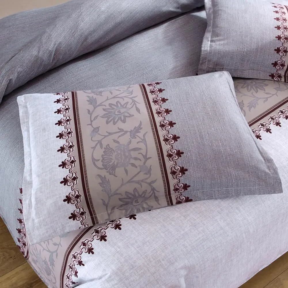 
3 Pieces Floral Pattern Printed Bedding set, bedsheets, comforter, quilt, Duvet Cover Set, Lightweight Brushed Microfiber, 